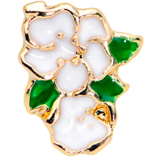 Load image into Gallery viewer, 20G 5/16 Gold Tone White Spring Flower Nose Hoop
