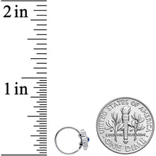 Load image into Gallery viewer, 20G 5/16 Clear Blue Gem Textured Rhombus Cross Nose Hoop
