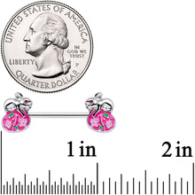 Load image into Gallery viewer, 14G 9/16 Pink Gem Pink Easter Egg Bunny Barbell Nipple Ring Set
