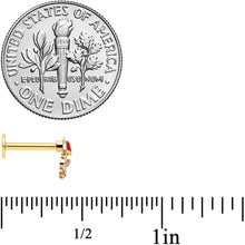 Load image into Gallery viewer, 16G 5/16 Gold Tone Rainy Day Umbrella Bee Labret Monroe Tragus
