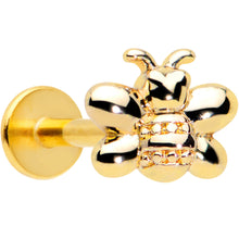 Load image into Gallery viewer, 16G 5/16 Gold Tone Simply Stylish Bee Labret Monroe Tragus
