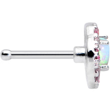 将图片加载到图库查看器，20G 5/16 White Synthetic Opal Glam Oval Nose Bone
