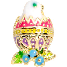 将图片加载到图库查看器，20G 1/4 Yellow Pink Hatched Easter Chick Nose Bone
