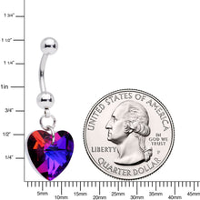 将图片加载到图库查看器，Purple Gem Heart Dangle Belly Ring
