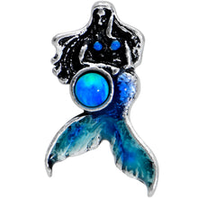 Load image into Gallery viewer, 16G 5/16 Blue Synth Opal Blue Tail Mermaid Labret Monroe Tragus
