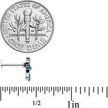 Load image into Gallery viewer, 16G 5/16 Blue Synth Opal Blue Tail Mermaid Labret Monroe Tragus
