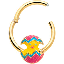 将图片加载到图库查看器，16G 3/8 Gold Tone Fancy Easter Chick Hinged Segment Ring
