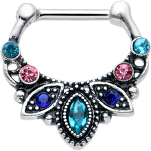 Load image into Gallery viewer, 16G 5/16 Pink Blue Gem Festive Fashion Cartilage Clicker
