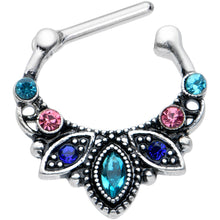 Load image into Gallery viewer, 16G 5/16 Pink Blue Gem Festive Fashion Cartilage Clicker
