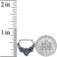 Load image into Gallery viewer, 16G 5/16 Pink Blue Gem Festive Fashion Cartilage Clicker
