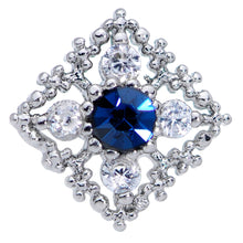 Load image into Gallery viewer, 20G 1/4 Clear Blue Gem Textured Rhombus Cross Nose Bone
