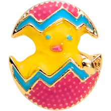 Load image into Gallery viewer, 16G 1/4 Gold Tone Red Fancy Easter Chick Cartilage Tragus Earring
