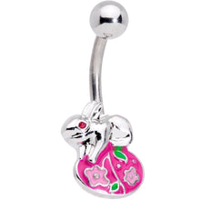 将图片加载到图库查看器，Pink Gem Pink Egg Easter Bunny Belly Ring
