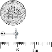 Load image into Gallery viewer, 16G 1/4 Clear Blue Gem Textured Rhombus Cross Cartilage Tragus
