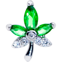 将图片加载到图库查看器，16G 5/16 Clear Green Gem Pot Leaf Labret Monroe Tragus
