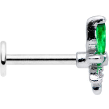将图片加载到图库查看器，16G 5/16 Clear Green Gem Pot Leaf Labret Monroe Tragus
