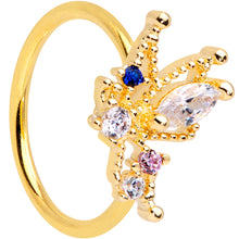 Load image into Gallery viewer, 20G 5/16 Clear CZ Gem Gold Tone Star Angel Christmas Nose Hoop
