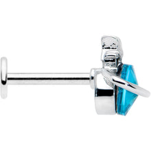 Load image into Gallery viewer, 16G 5/16 Clear Blue Gem Saturn Planet Star Labret Monroe Tragus

