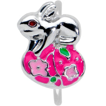 Load image into Gallery viewer, 20G 5/16 Pink Gem Pink Easter Egg Easter Bunny Nose Hoop
