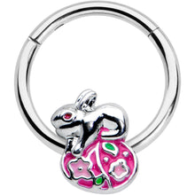 Load image into Gallery viewer, 16G 3/8 Pink Gem Easter Egg Easter Bunny Hinged Segment Ring
