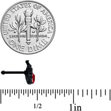 Load image into Gallery viewer, 20G 1/4 Red Gem Black Halloween Spider Nose Bone
