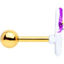Load image into Gallery viewer, 16G 1/4 Gold Tone Ghost Witch Halloween Cartilage Tragus Earring
