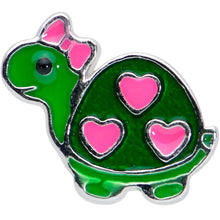 Load image into Gallery viewer, 16G 1/4 Pink Hearts Bow Green Turtle Cartilage Tragus Earring
