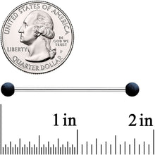 Load image into Gallery viewer, 14G Blue Black Ombre Soft Finish Industrial Barbell 38mm Set of 4
