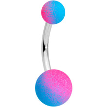 Load image into Gallery viewer, Black Blue Peach Ombre Soft Finish Navel Ring Set of 4
