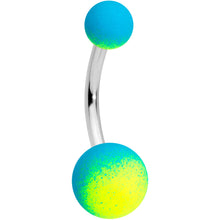 Load image into Gallery viewer, Blue Green Yellow Ombre Soft Finish Belly Ring
