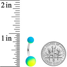 Load image into Gallery viewer, Blue Green Yellow Ombre Soft Finish Belly Ring
