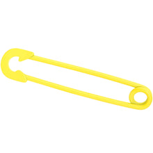 Load image into Gallery viewer, 14G Yellow Matte Punk Rock Safety Pin Industrial Barbell 38mm
