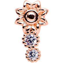 Load image into Gallery viewer, 16G 5/16 Clear CZ Gem Rose Gold Tone Lil Sun Labret Monroe Tragus
