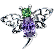 将图片加载到图库查看器，16G 5/16 Purple Green Gem Dragonfly Labret Monroe Tragus
