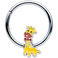 将图片加载到图库查看器，16G 3/8 Bow Tie Yellow Red Giraffe Hinged Segment Ring
