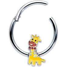 将图片加载到图库查看器，16G 3/8 Bow Tie Yellow Red Giraffe Hinged Segment Ring

