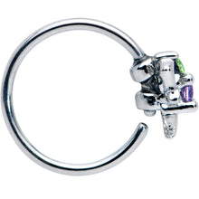 Load image into Gallery viewer, 20G 5/16 Green Purple Gem Dragonfly Nose Hoop
