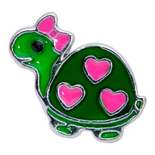 Load image into Gallery viewer, 16G 5/16 Pink Green Hearts Bow Pretty Turtle Labret Monroe Tragus
