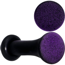 Load image into Gallery viewer, Black Purple Ombre Matte Acrylic Single Flare Plug Set Sizes 2mm-12mm
