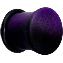 Load image into Gallery viewer, Black Purple Ombre Matte Acrylic Single Flare Plug Set Sizes 2mm-12mm
