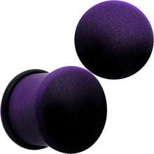 Load image into Gallery viewer, Black Purple Ombre Matte Acrylic Single Flare Plug Set Sizes 2mm-12mm
