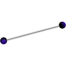 Load image into Gallery viewer, 14G Purple Black Ombre Soft Finish Industrial Barbell 38mm
