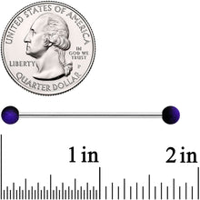 Load image into Gallery viewer, 14G Purple Black Ombre Soft Finish Industrial Barbell 38mm
