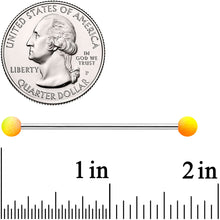 Load image into Gallery viewer, 14G Orange Yellow Ombre Soft Finish Industrial Barbell 38mm
