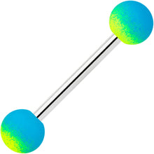 将图片加载到图库查看器，Black Peach Blue Pink Ombre Soft Finish Barbell Tongue Ring Set of 4
