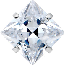将图片加载到图库查看器，Clear CZ Gem Rhombus Top Barbell Tongue Ring
