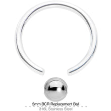 将图片加载到图库查看器，5mm Steel Captive Bead Ring Replacement Ball
