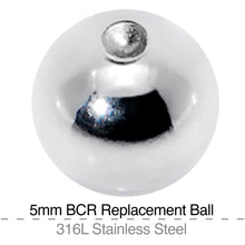 将图片加载到图库查看器，5mm Steel Captive Bead Ring Replacement Ball
