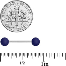 将图片加载到图库查看器，14G 9/16 Navy Blue Soft Finish Barbell Nipple Ring Set
