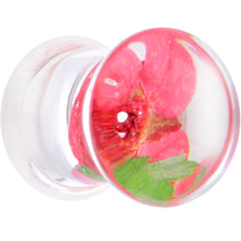 Load image into Gallery viewer, Clear Acrylic Color Pressed Flower Double Flare Plug Set
